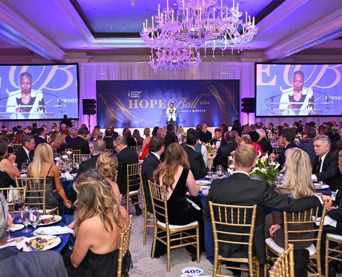 Wide image facing the stage of 2024 delta hope ball